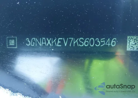 2019 Chevrolet Equinox Lt z USA, uszkodzony, nr VIN 3GNAXKEV7KS603546